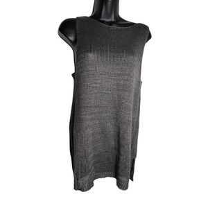 BROCHU WALKER Sleeveless Crew Neck Knit Tank Top Tunic Gray Size X Small XS